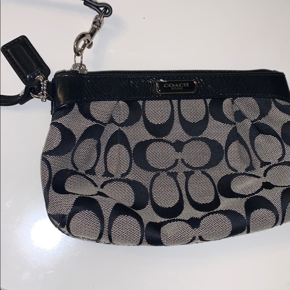 Large black Coach wristlet - Picture 1 of 4